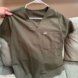 Figs Green Medical Scrub Top V-Neck